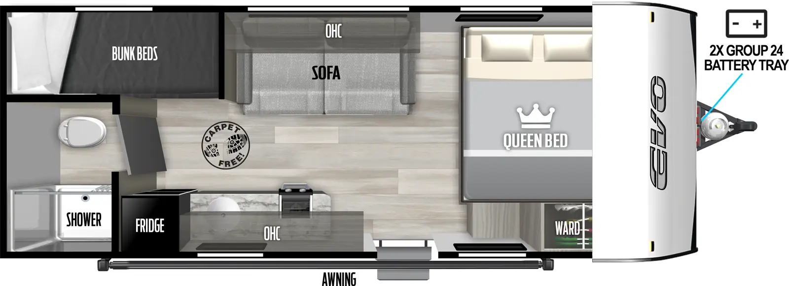 Evo East 16BHLE Floorplan